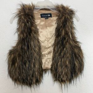 Women FOREVER 21 Faux Fur Vest Size S
